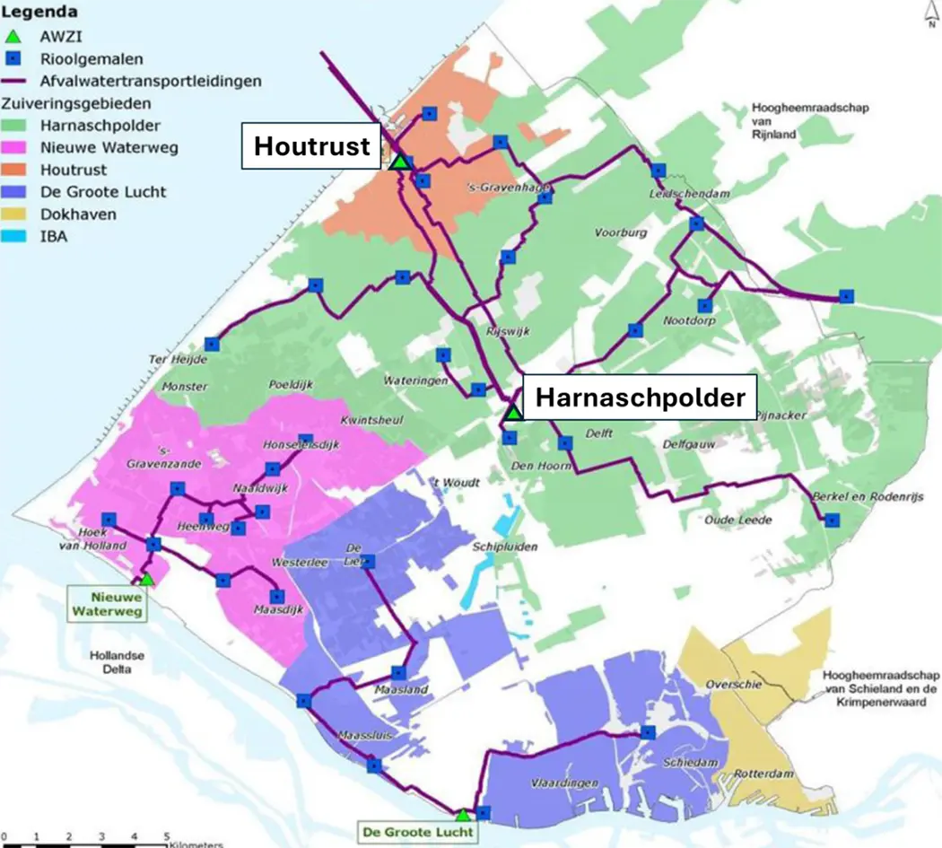 Het rioolstelsel van Delft sluit aan op een groot hoofdrioolnetwerk