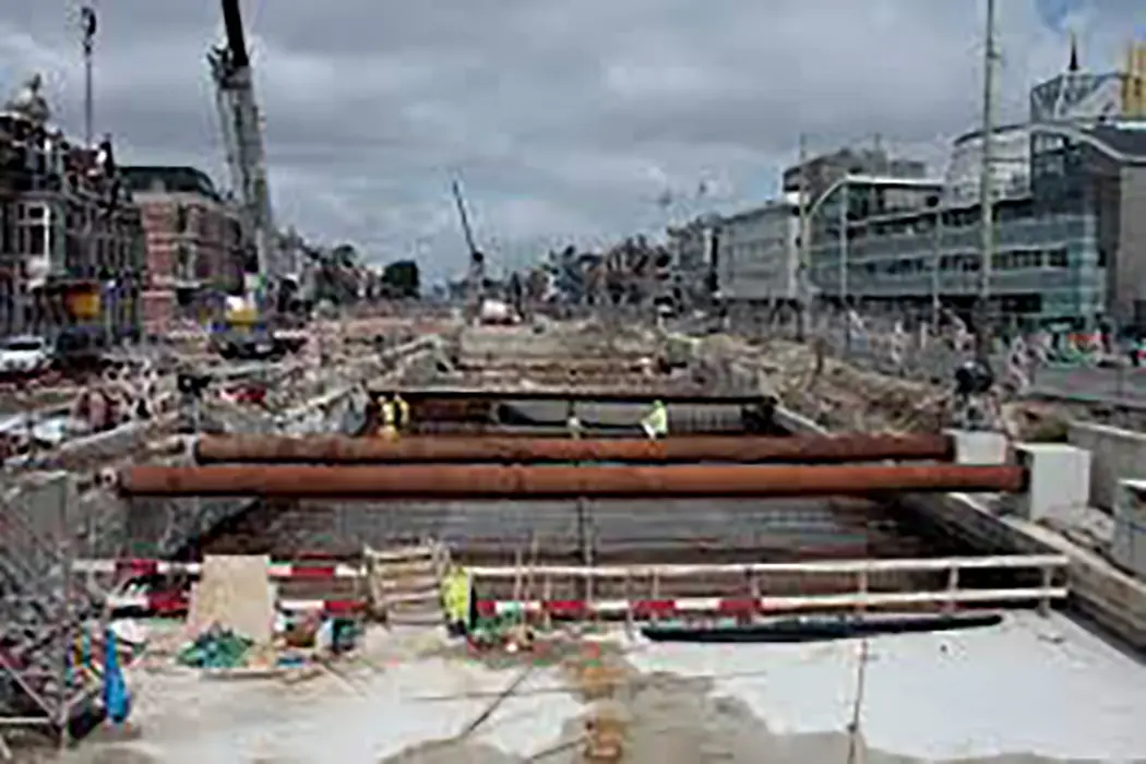 How was the railway tunnel built?